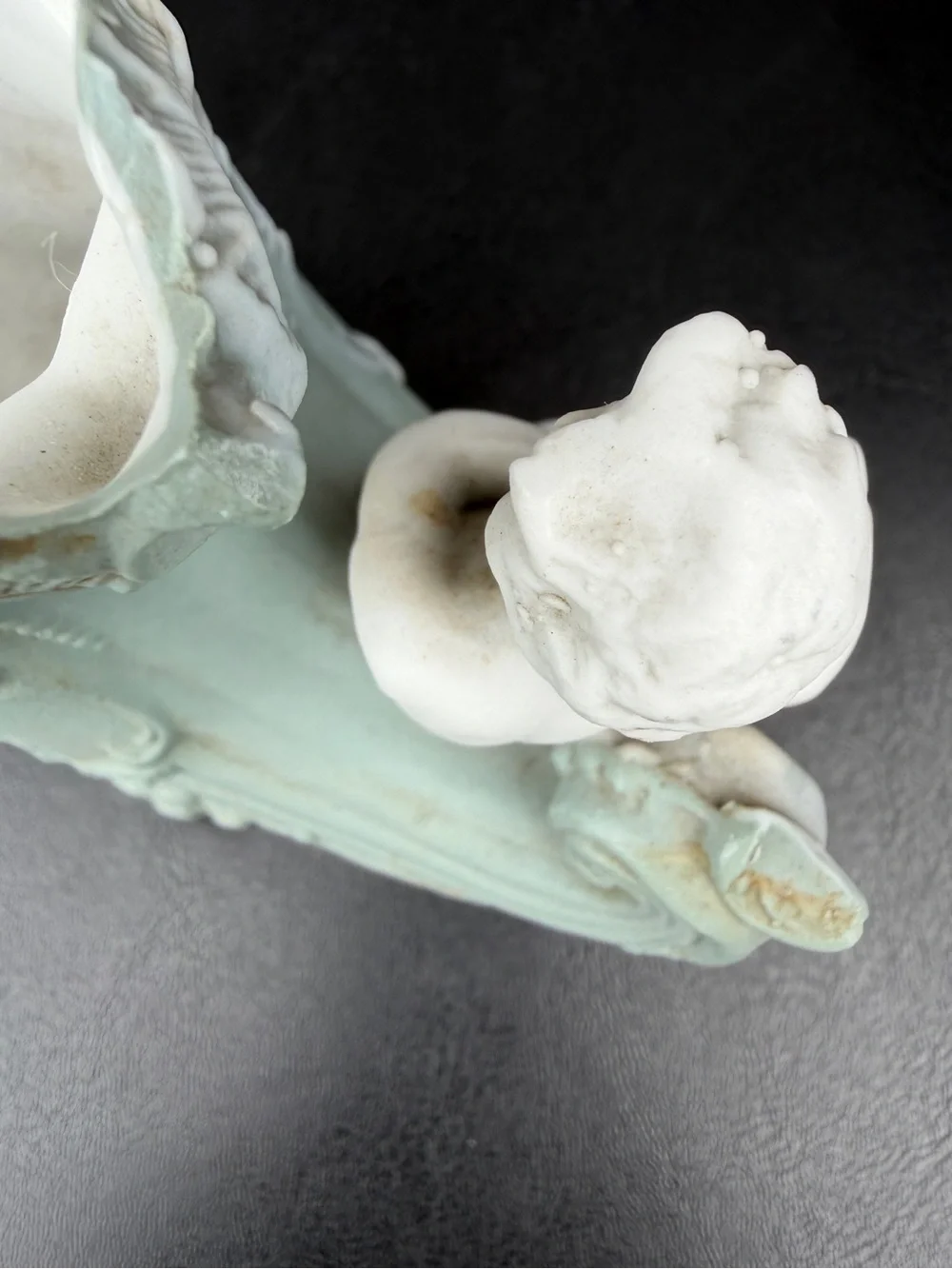 VINTAGE Rococo Cherub Bisque Vase